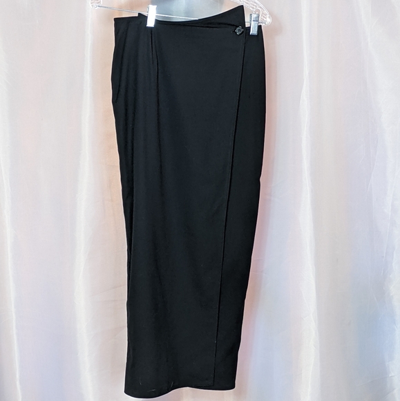 Dkny Dresses & Skirts - DKNY JEANS Wrap Midi Wool Skirt Black Size 10